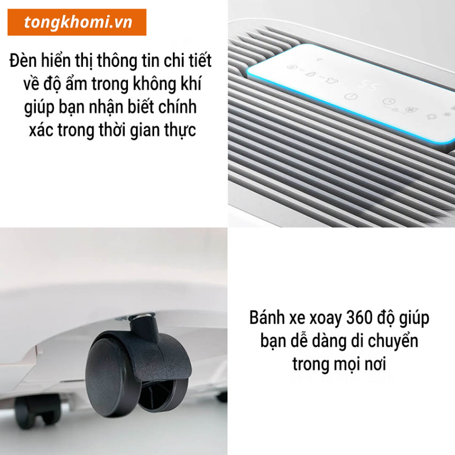 Thiết kế tiện lợi và an toàn của máy hút ẩm Xiaomi 30L New Widetech 2