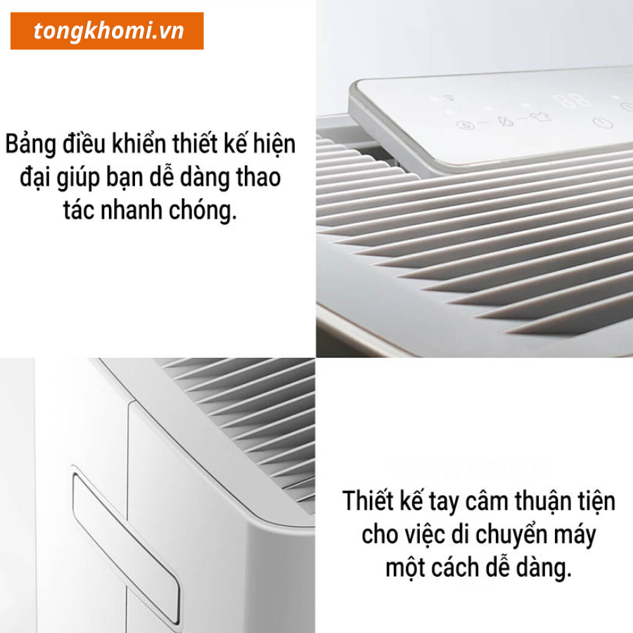 Thiết kế tiện lợi và an toàn của máy hút ẩm Xiaomi 30L New Widetech