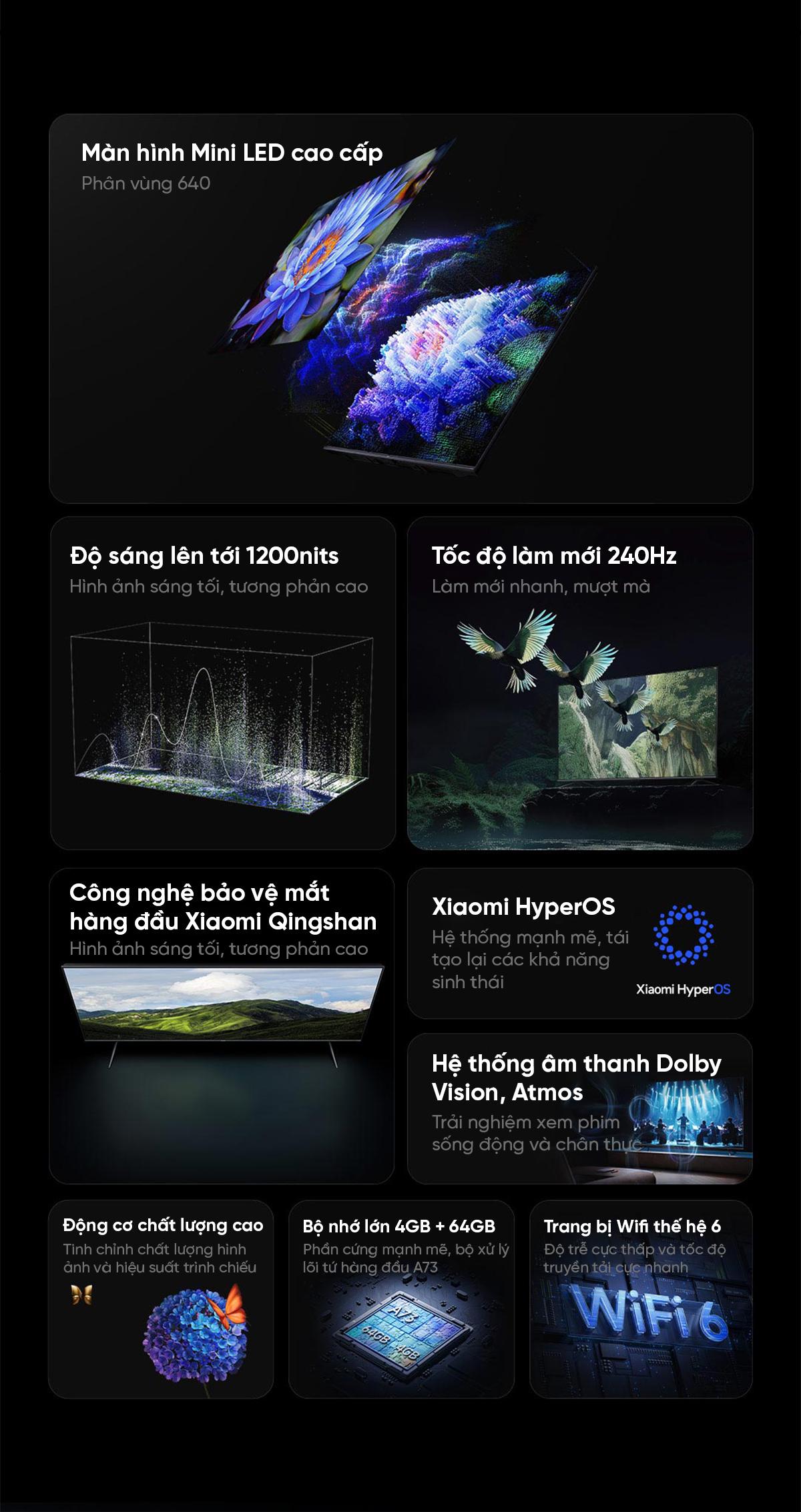 Tivi Xiaomi S MiniLED 85 inch nội địa giá tốt 