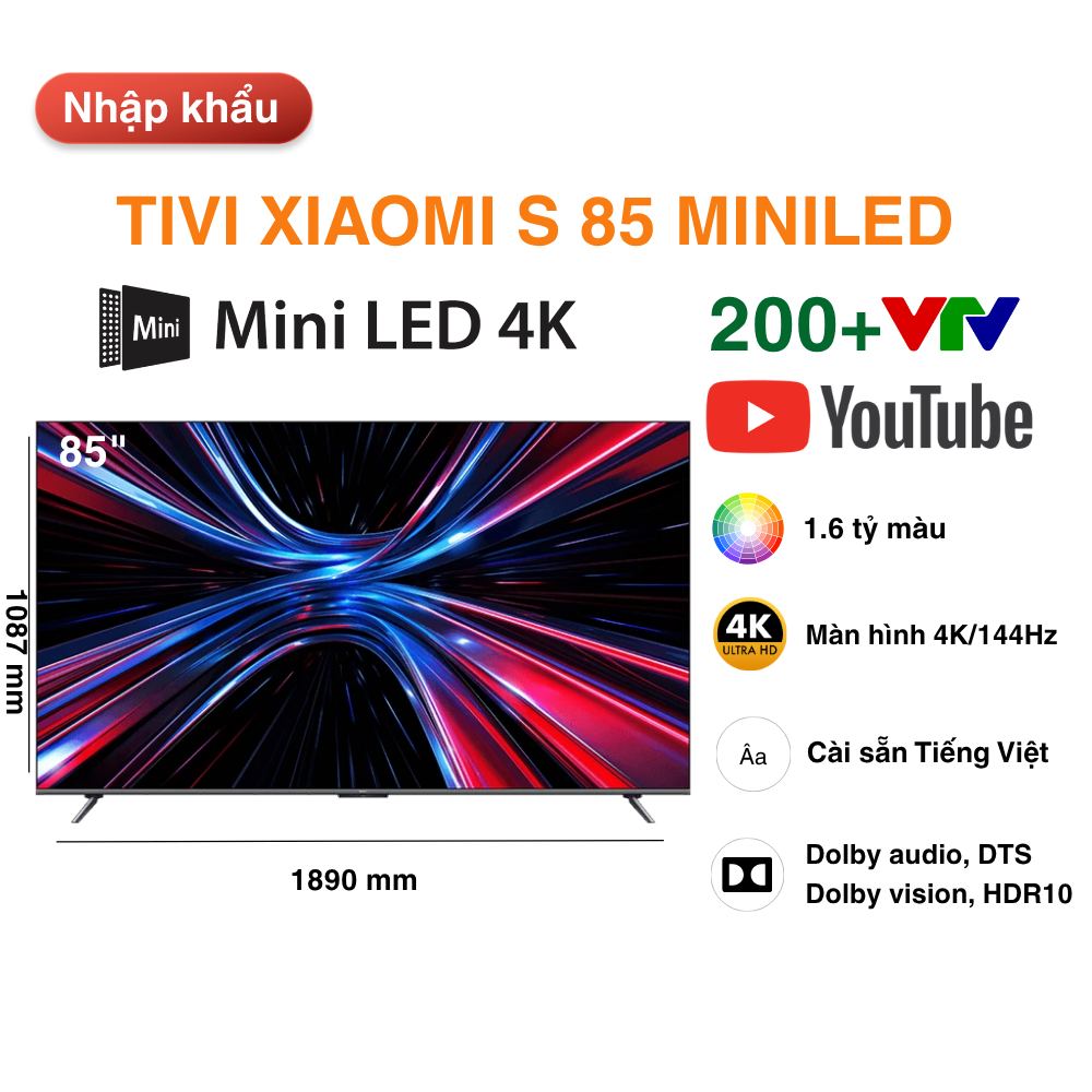 Tivi Xiaomi S MiniLED 85 inch nội địa giá tốt tại tổng kho điện máy