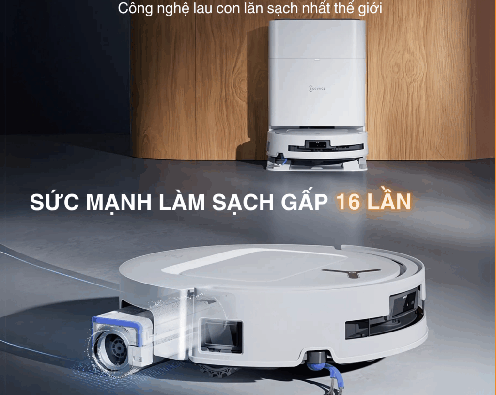 Robot hút bụi Ecovacs T80 Omni cho lực làm sạch gấp 16 lần