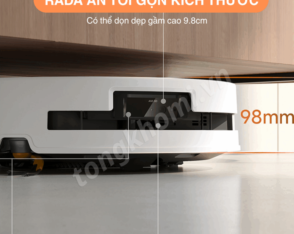 Robot Ecovacs T80 Omni có thể di chuyển ở các gầm thấp