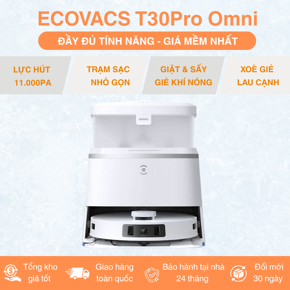 Robot hút bụi lau nhà Ecovacs T30 Pro Omni