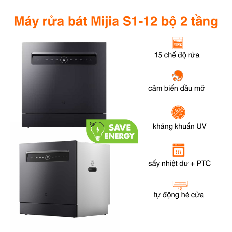 máy rửa bát Xiaomi Mijia S1 12 bộ 2 tongkhomi