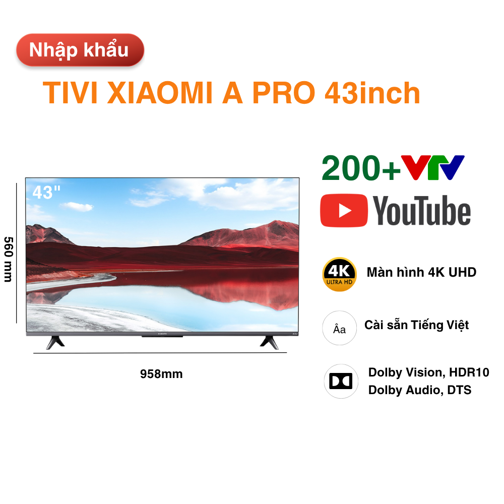 Tivi Xiaomi A Pro 43 inch nội địa tổng kho giá tốt