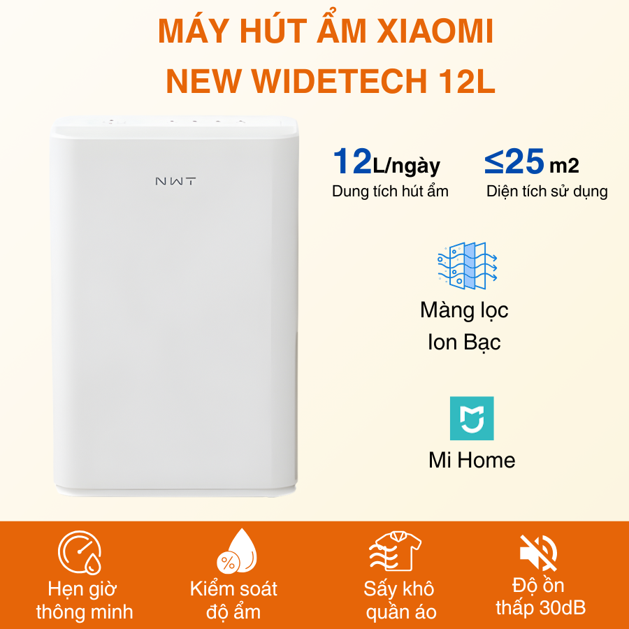 Máy hút ẩm Xiaomi 12L New Widetech chính hãng