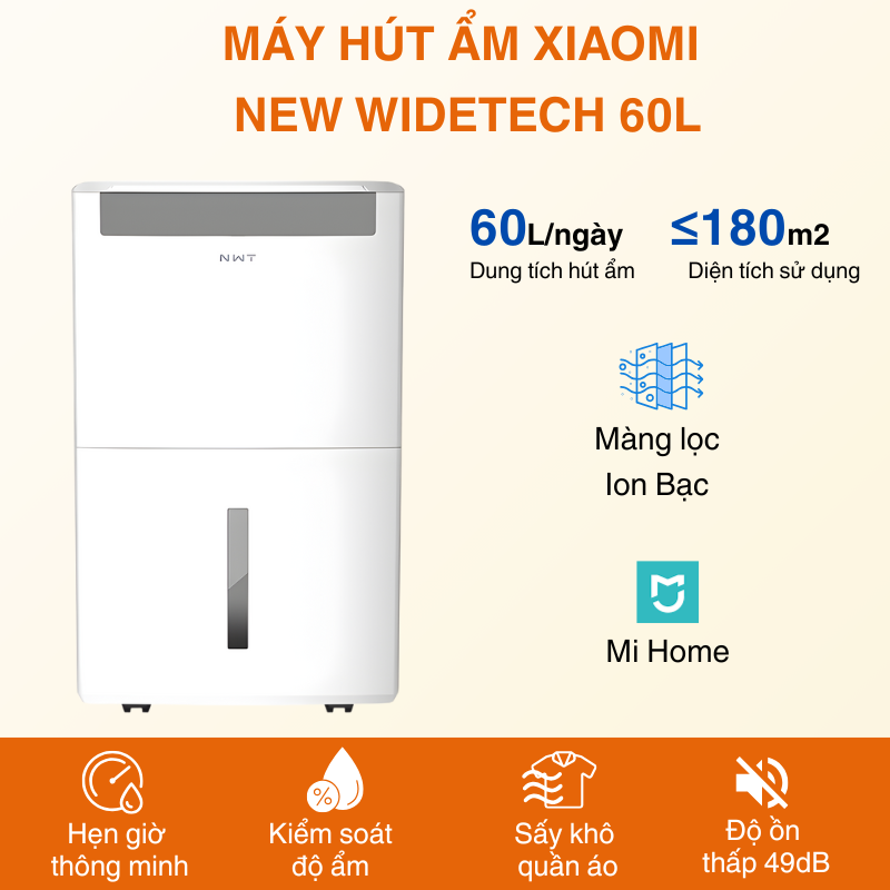 Máy hút ẩm Xiaomi New Widetech 60L giá tốt nhất