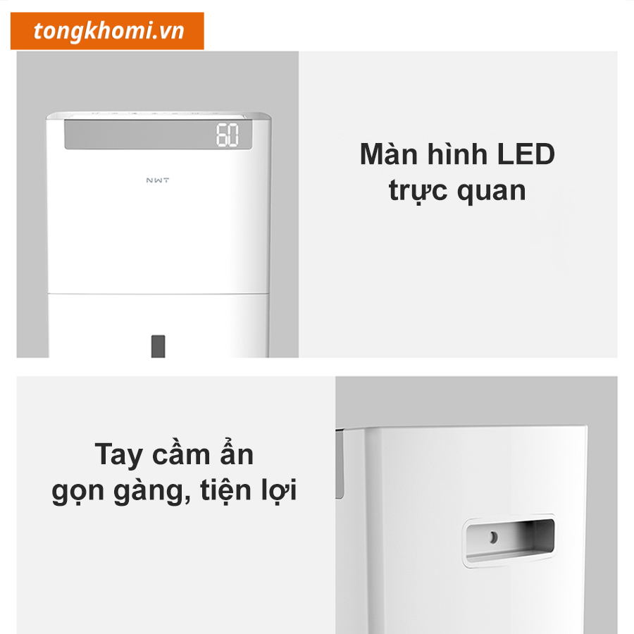 máy hút ẩm xiaomi nwt 60L thiết kế trực quan