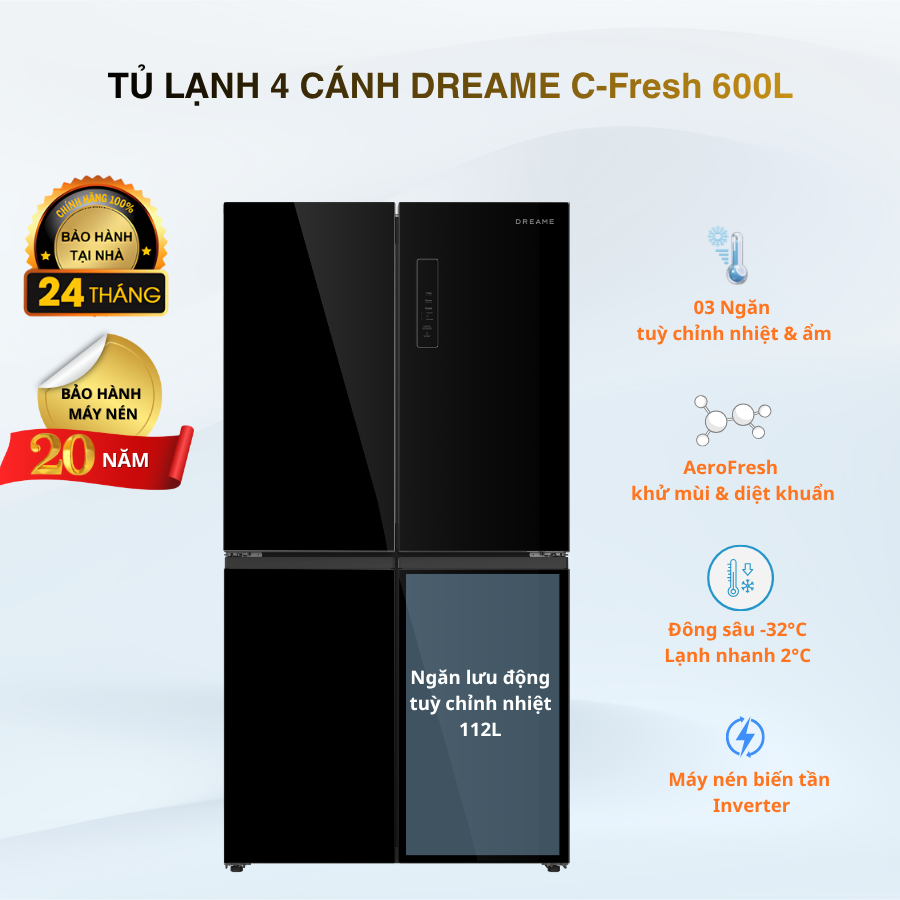 Tủ lạnh Dreame C-Fresh 600L chính hãng giá tốt