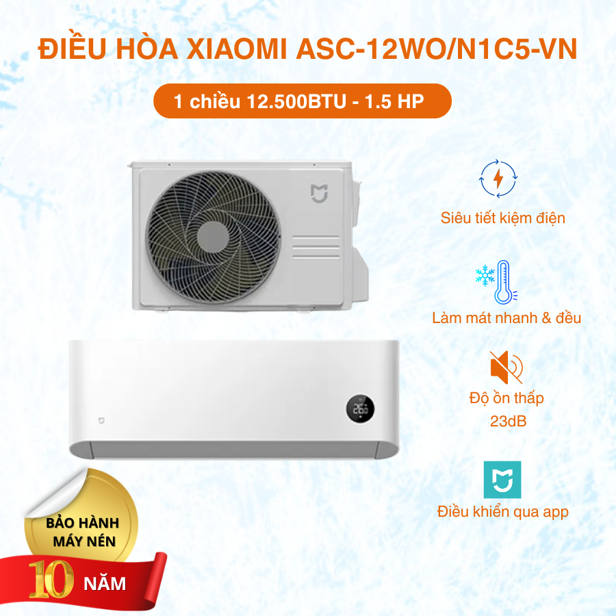 Điều hoà Xiaomi 1 chiều 12500BTU 1.5HP bản quốc tế