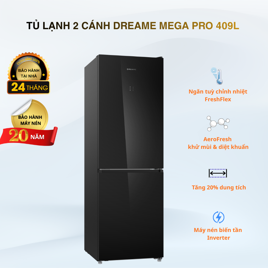 tủ lạnh Dreame Mega Pro 409L 2 cánh chính hãng giá tốt